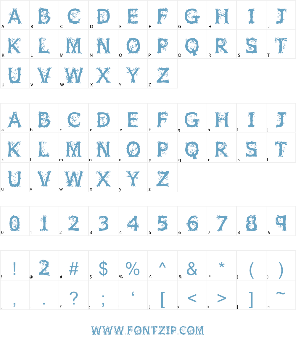 Wild Wood Font Character