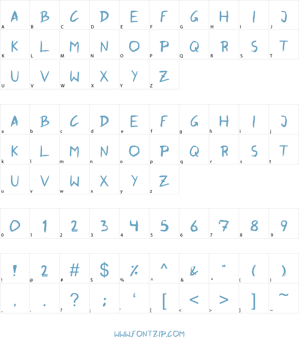 Graffiti Paint Brush Font Character