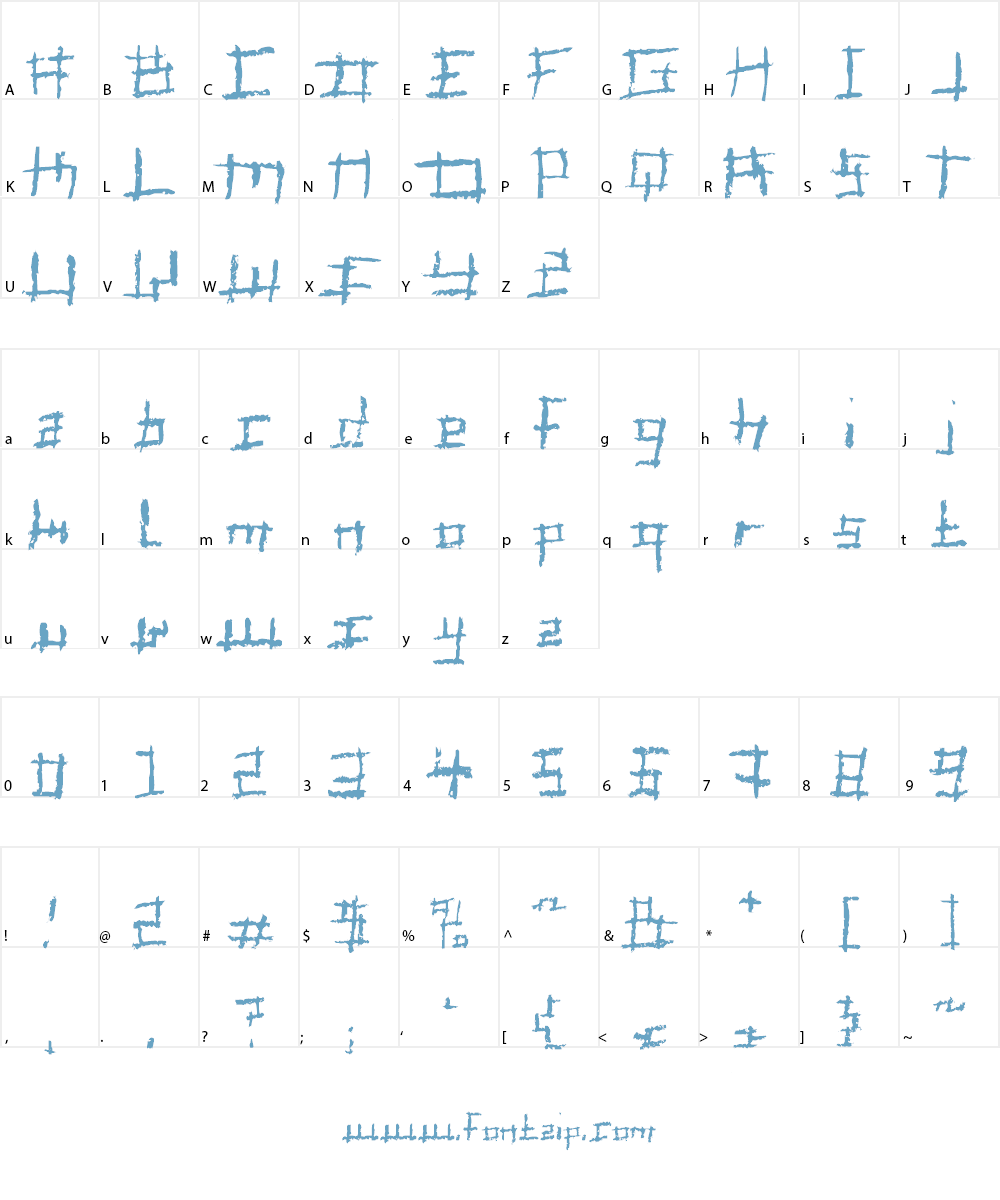 Jungle Font Character