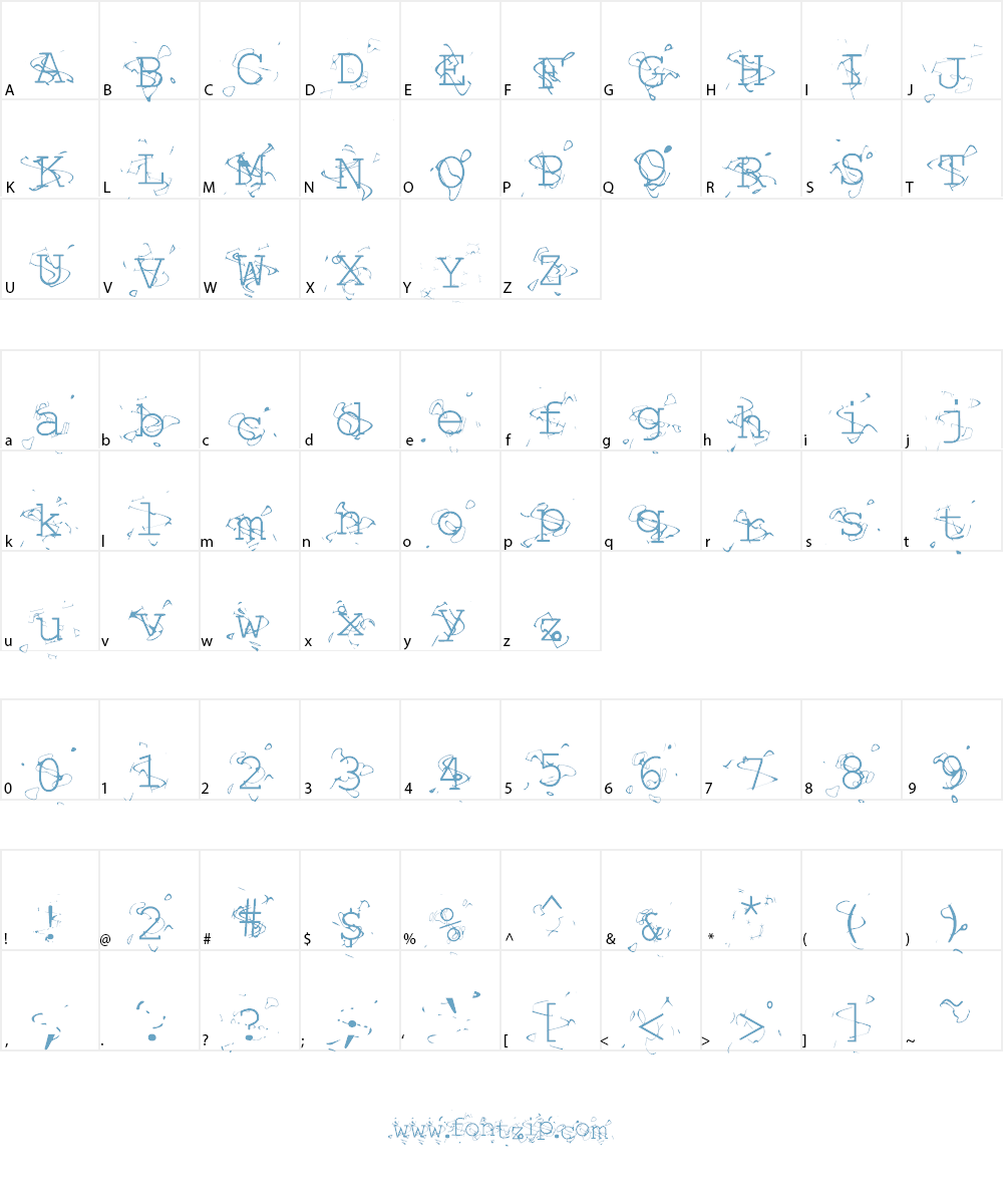 Liquid Newspaper Font Character
