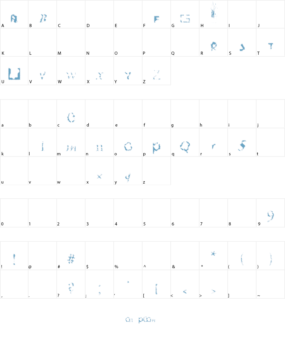 Thundershower Font Character