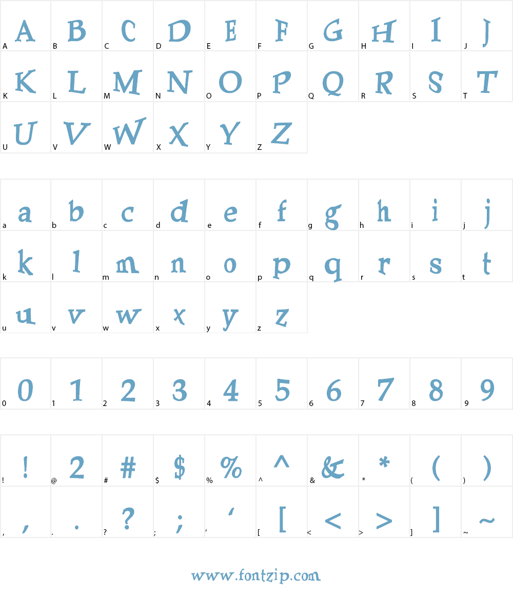 PalatinaTurner Font Character