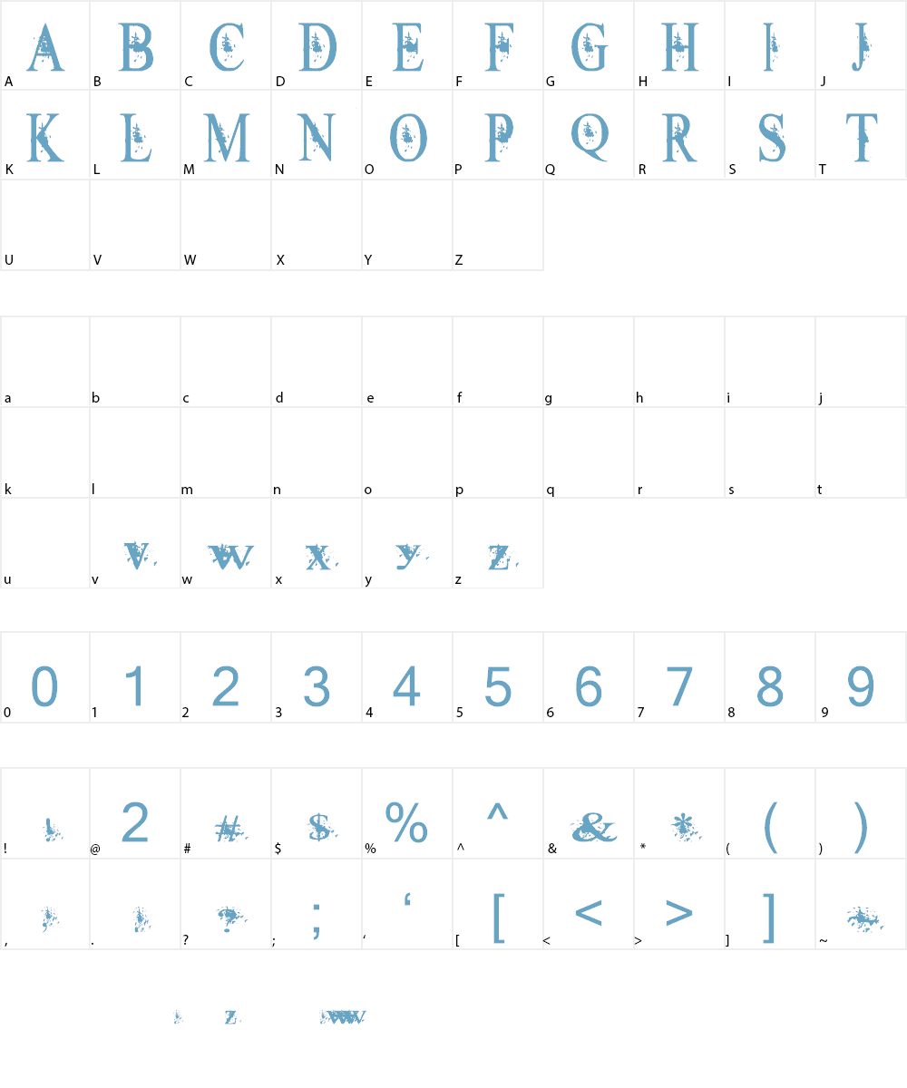 AeroGodSz Font Character