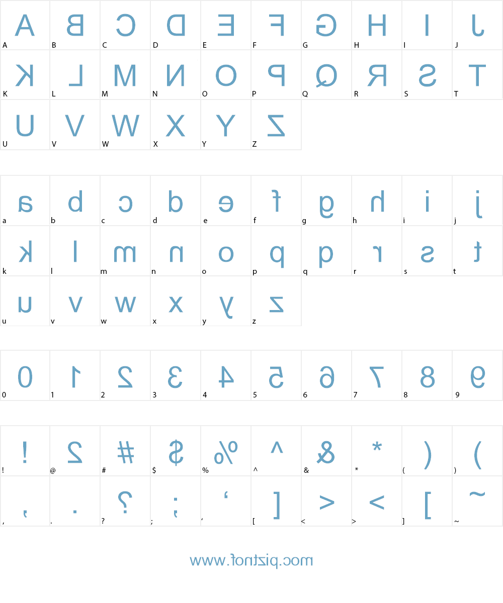 backwards Font Character