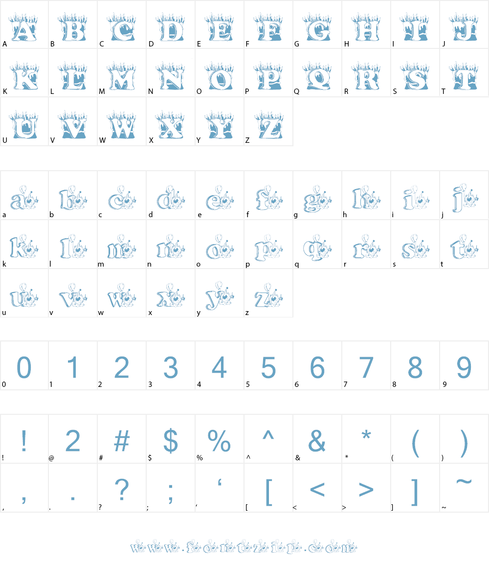 KG BDAY1 Font Character