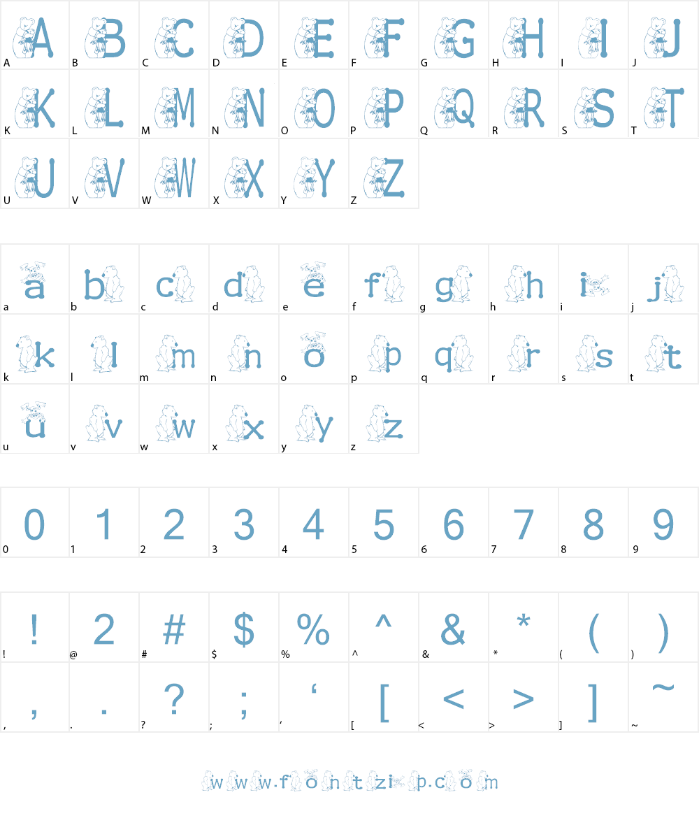 KG BEAR&FROG Font Character