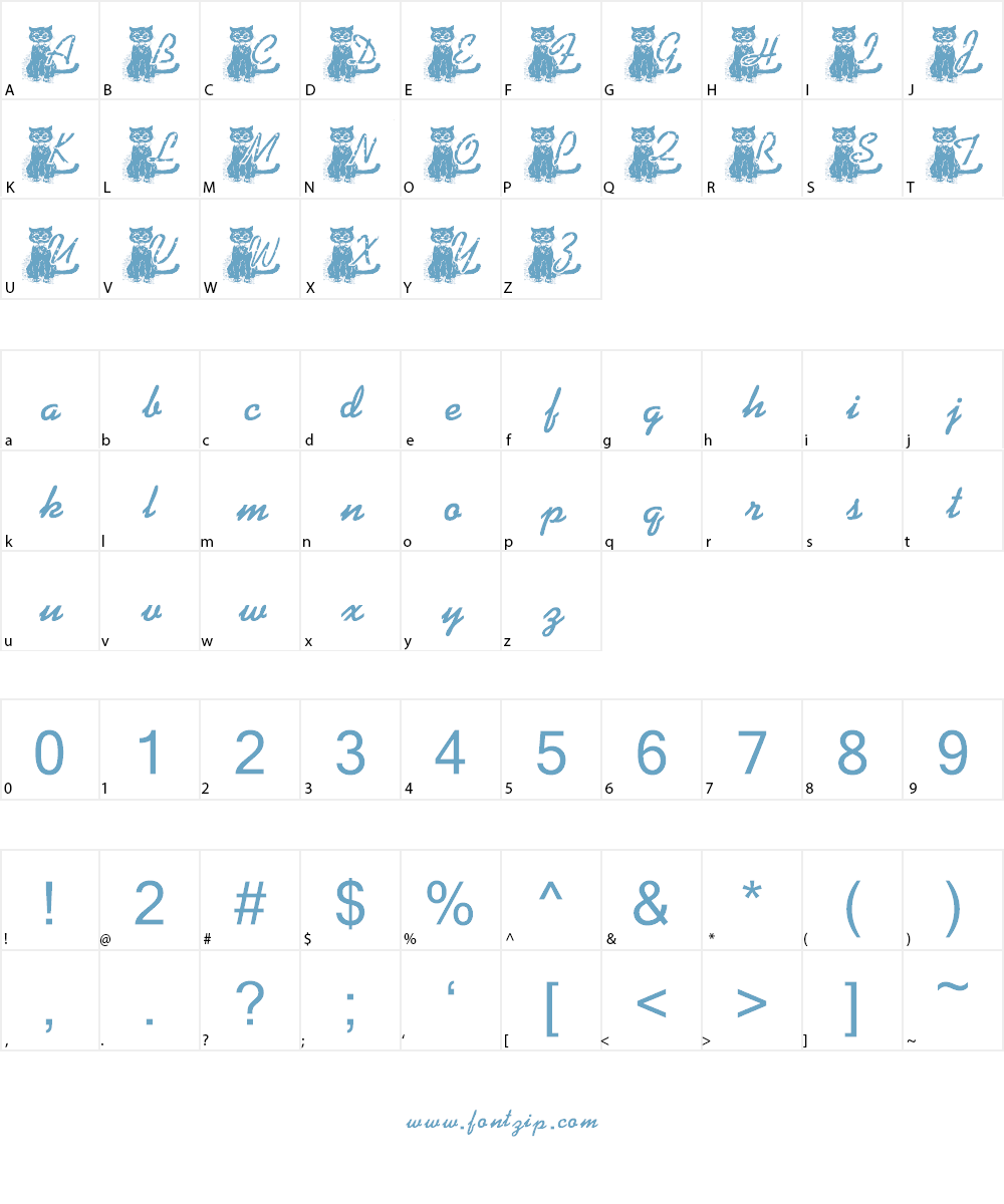 KG BLACKAT Font Character