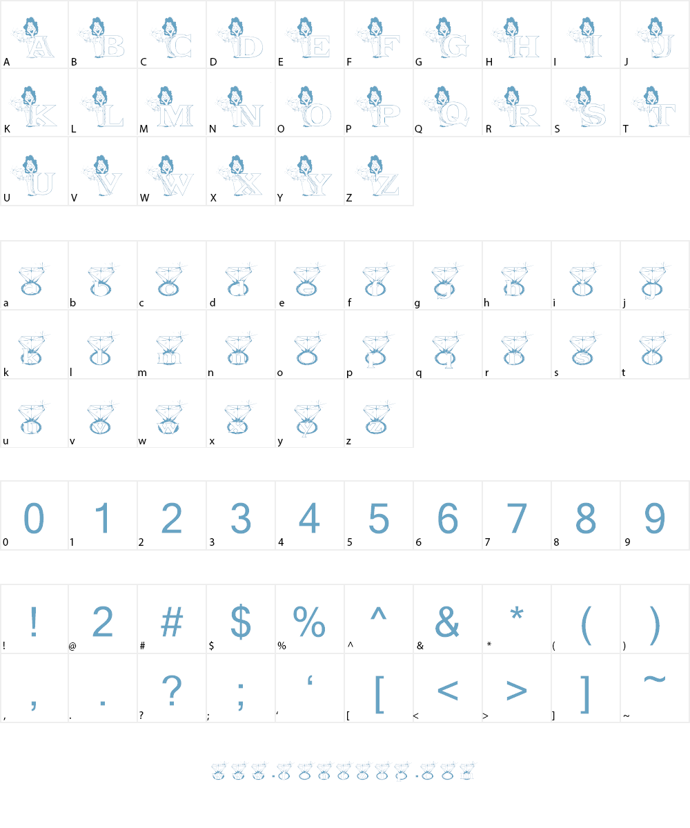 KG DIAMONDS Font Character