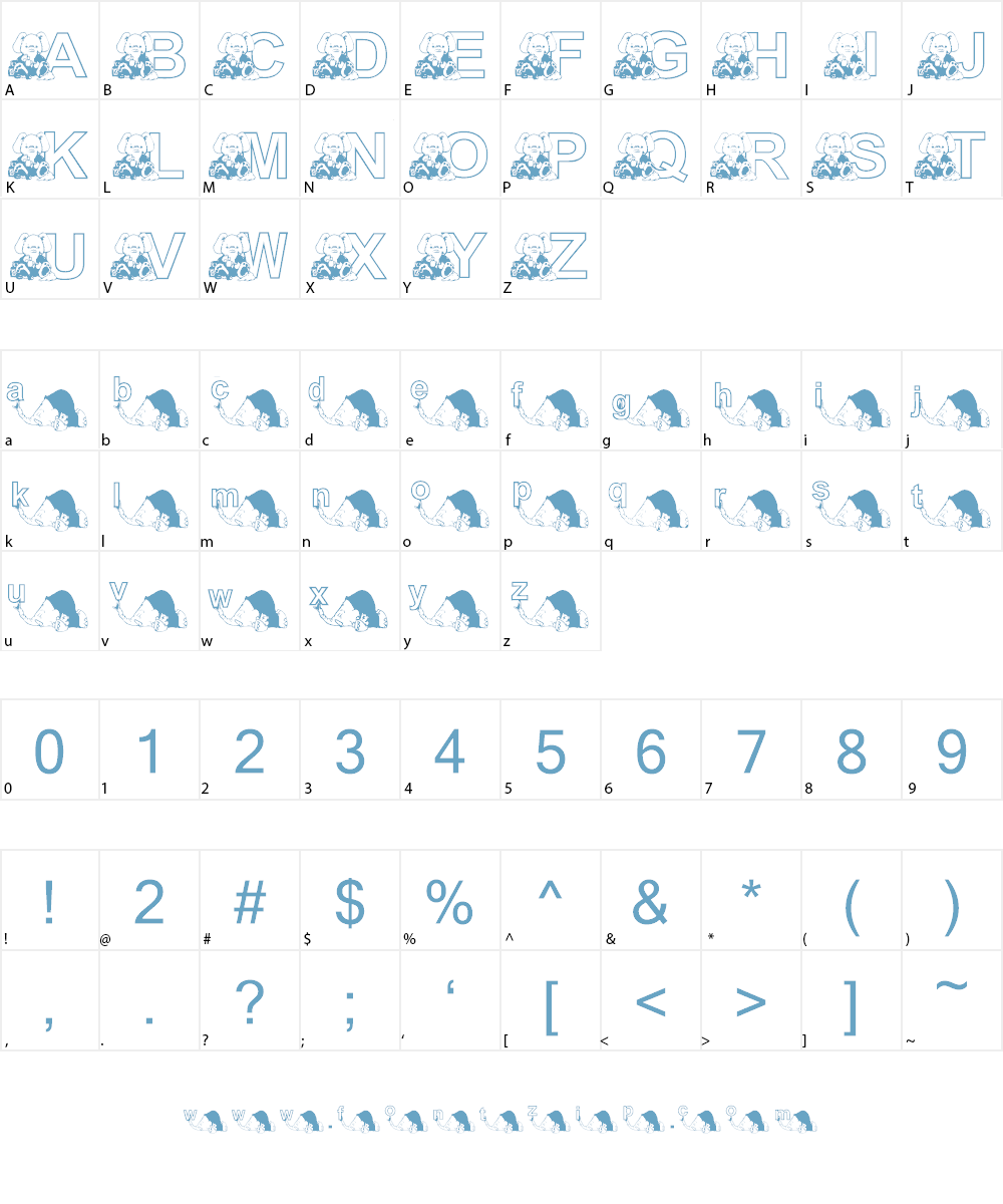 KG ELEBABY Font Character