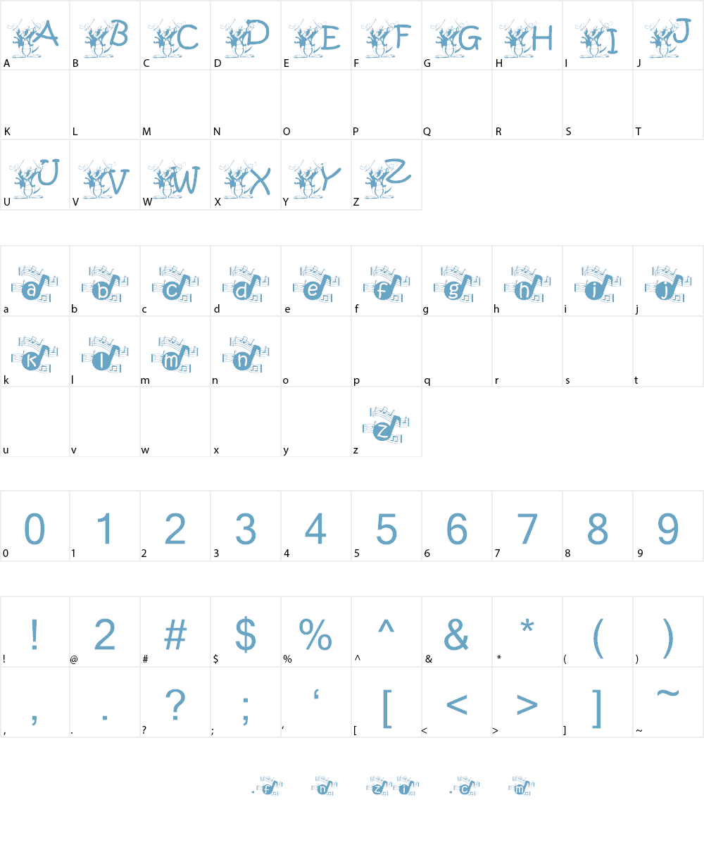 KG MUSIC1 Font Character
