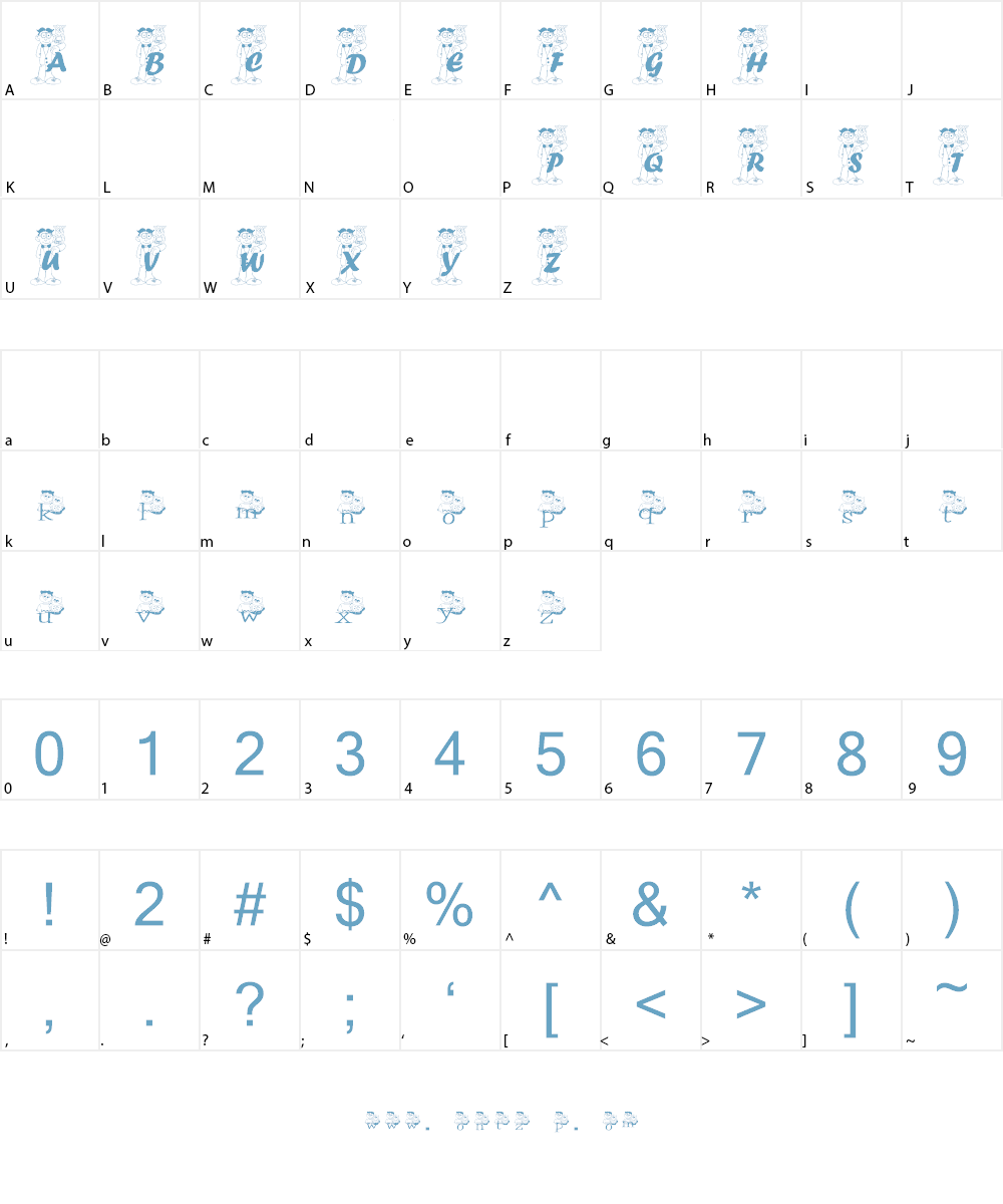 KG OWL FRIENDS Font Character