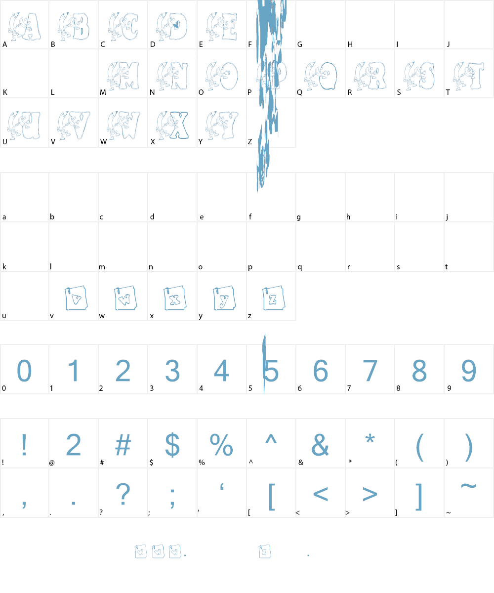 KG PENCIL Font Character