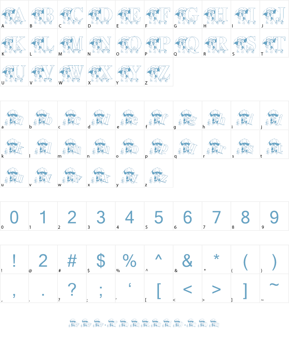 KG RAIN3 Font Character