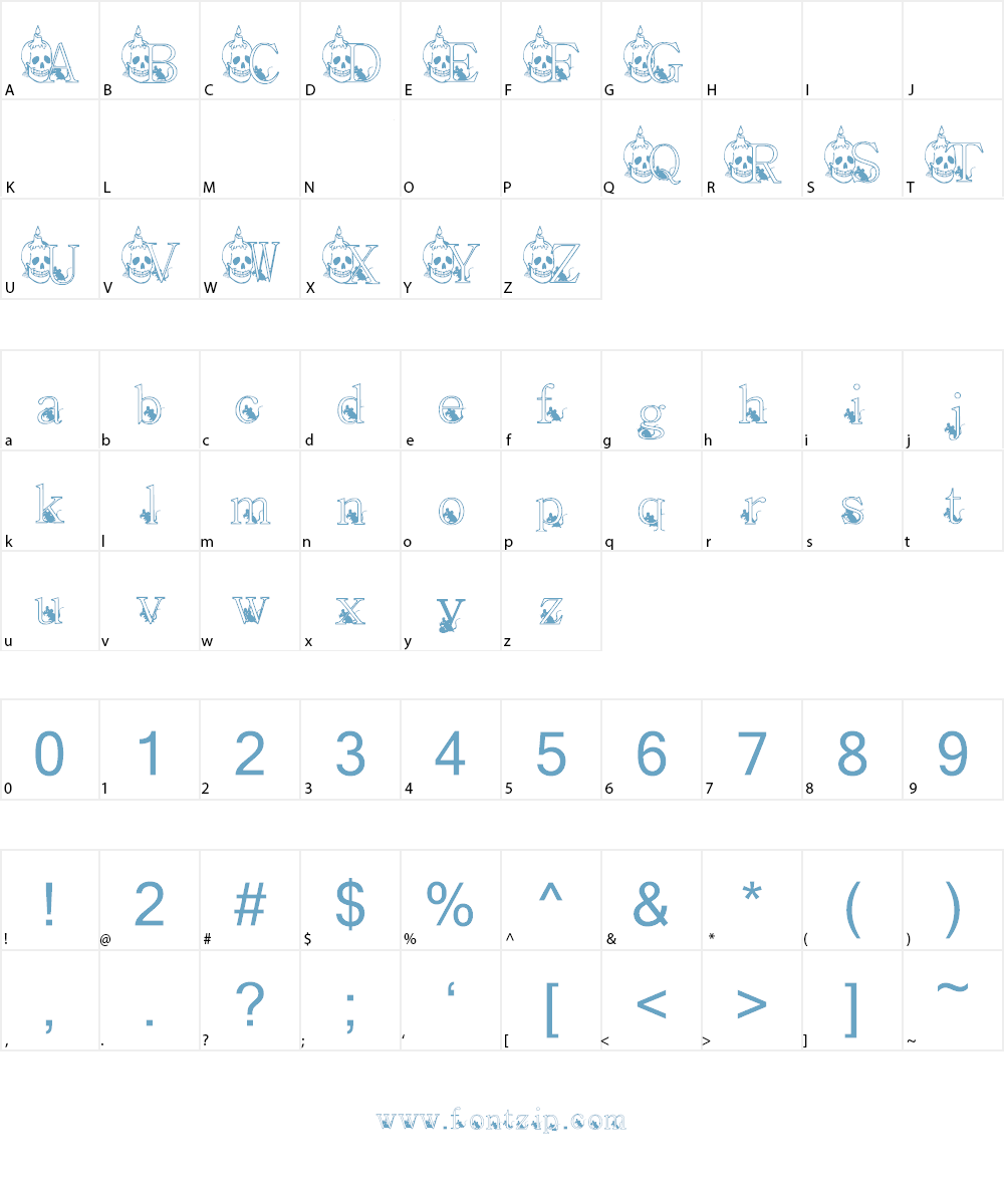 KG SKELETON Font Character