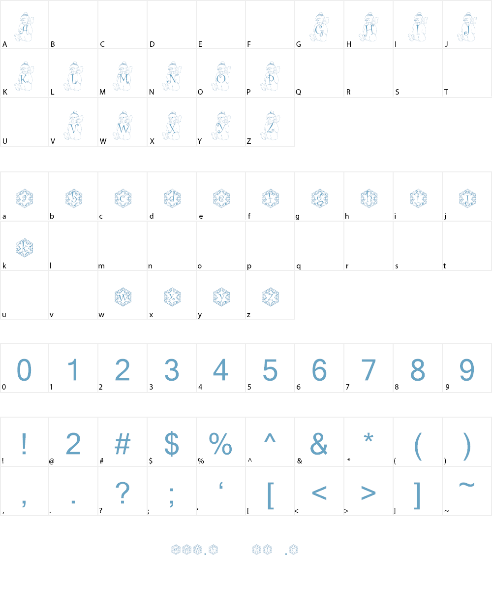 KG SNOWMAN1 Font Character