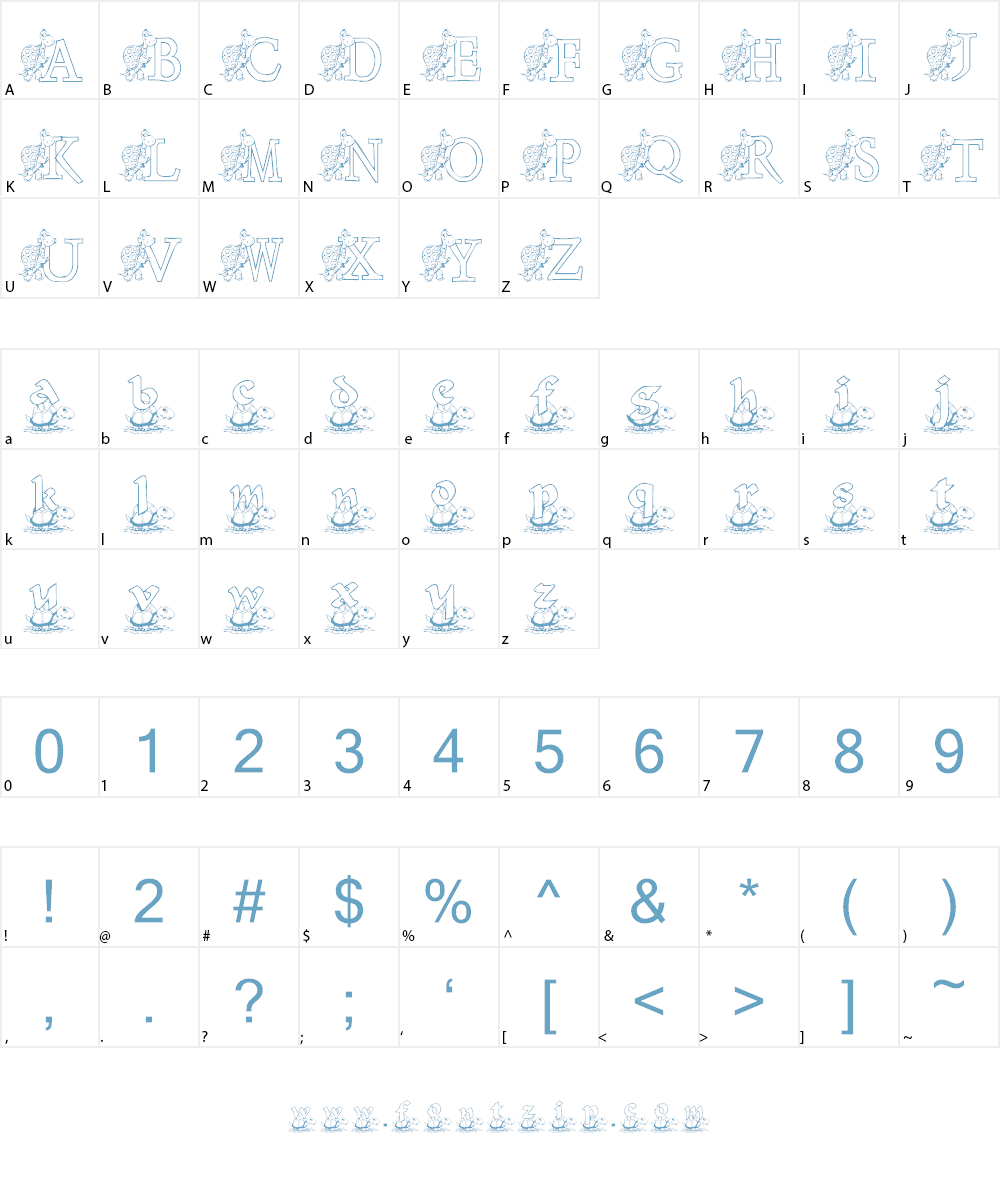 KG TURTLE Font Character