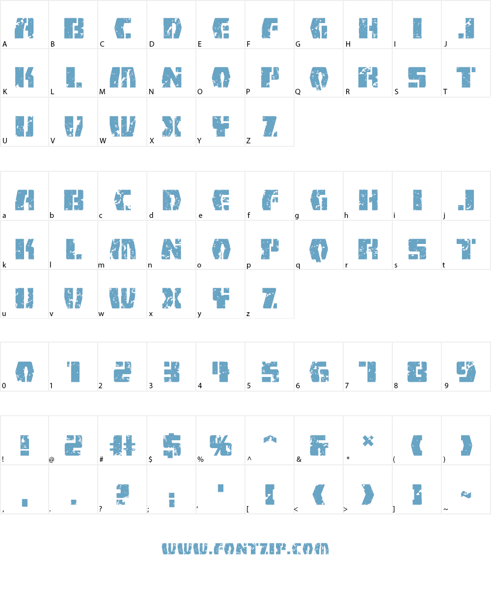 Fire Fight BB Font Character