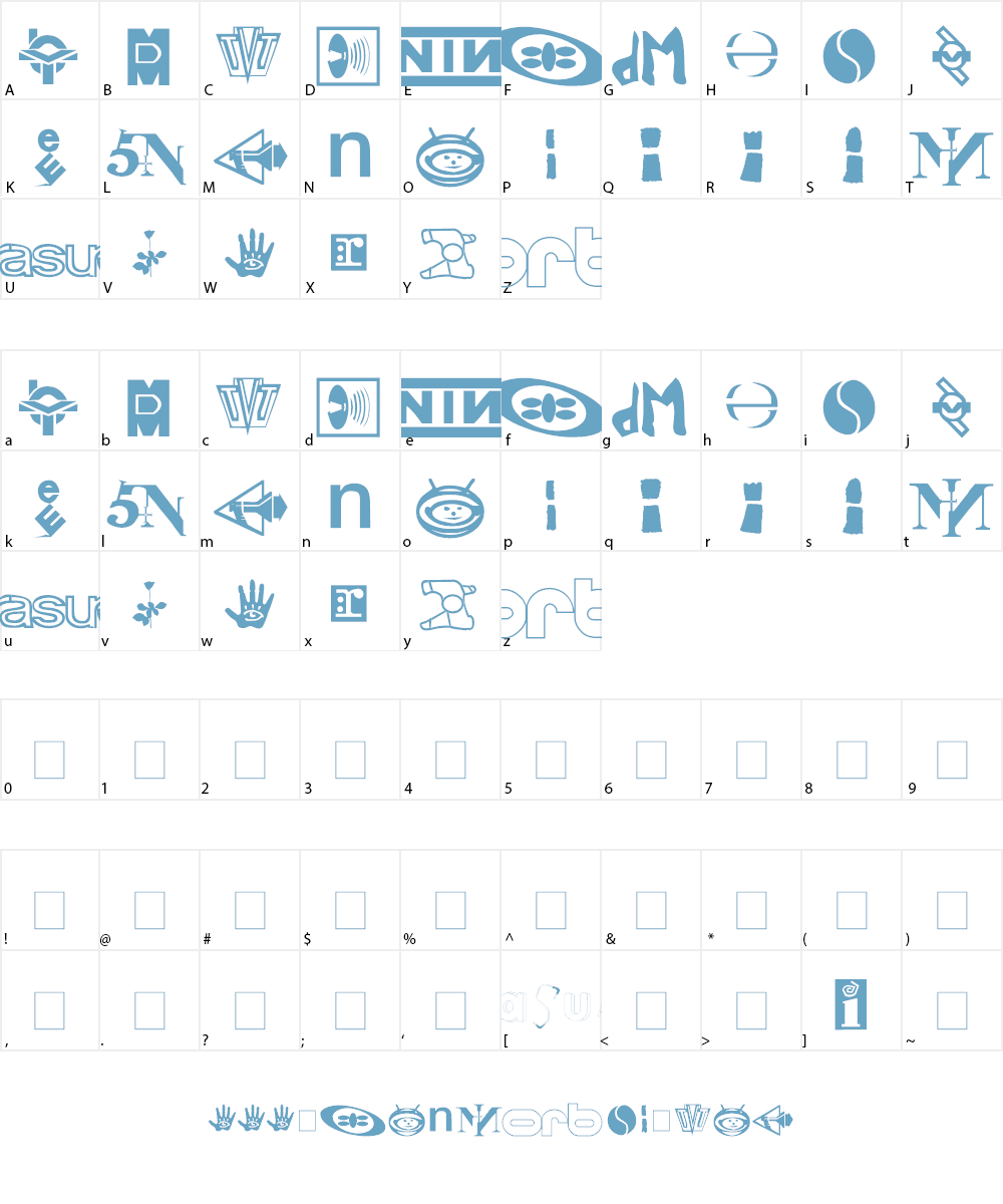 Technobats Font Character