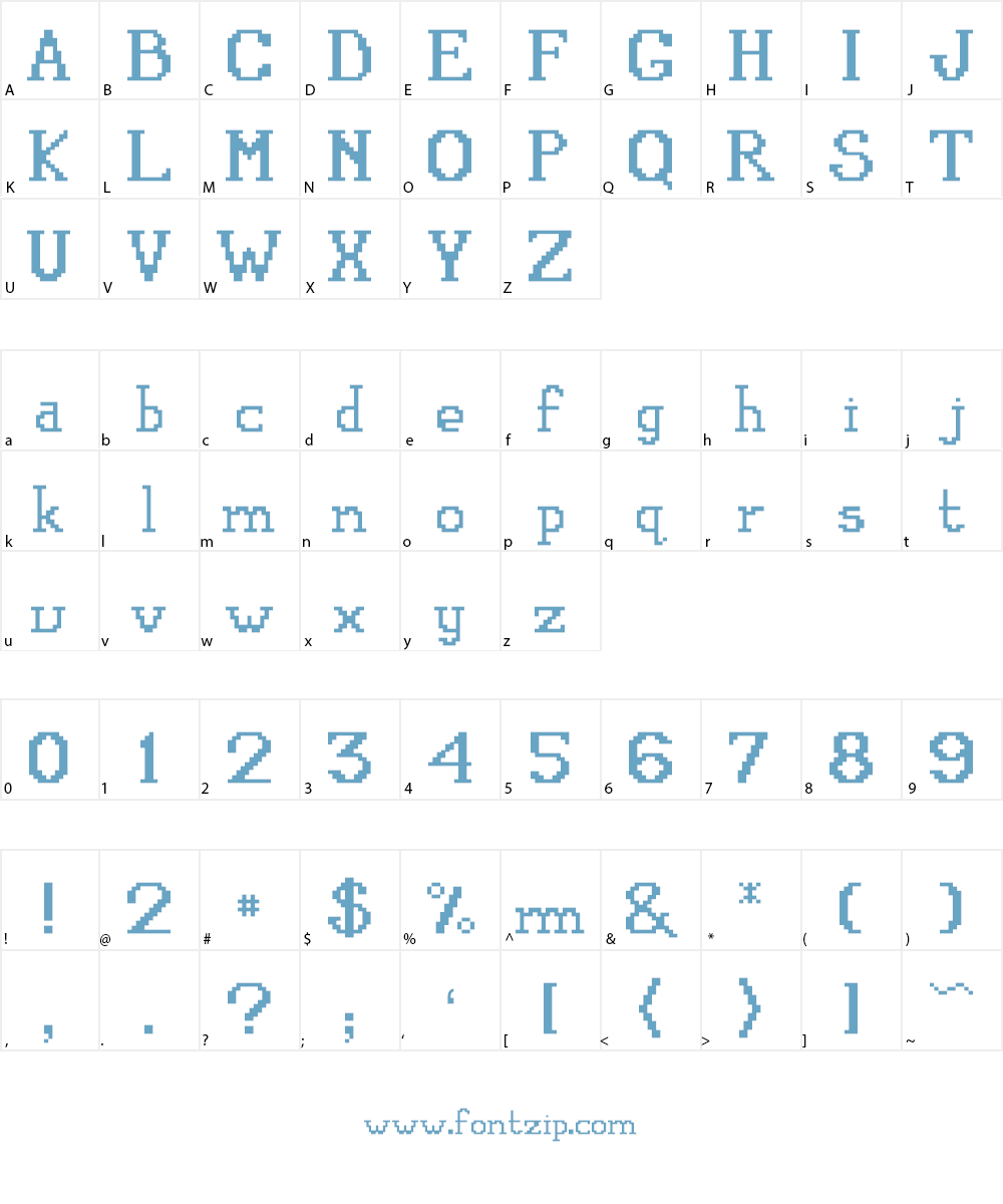 Pixel Font Character