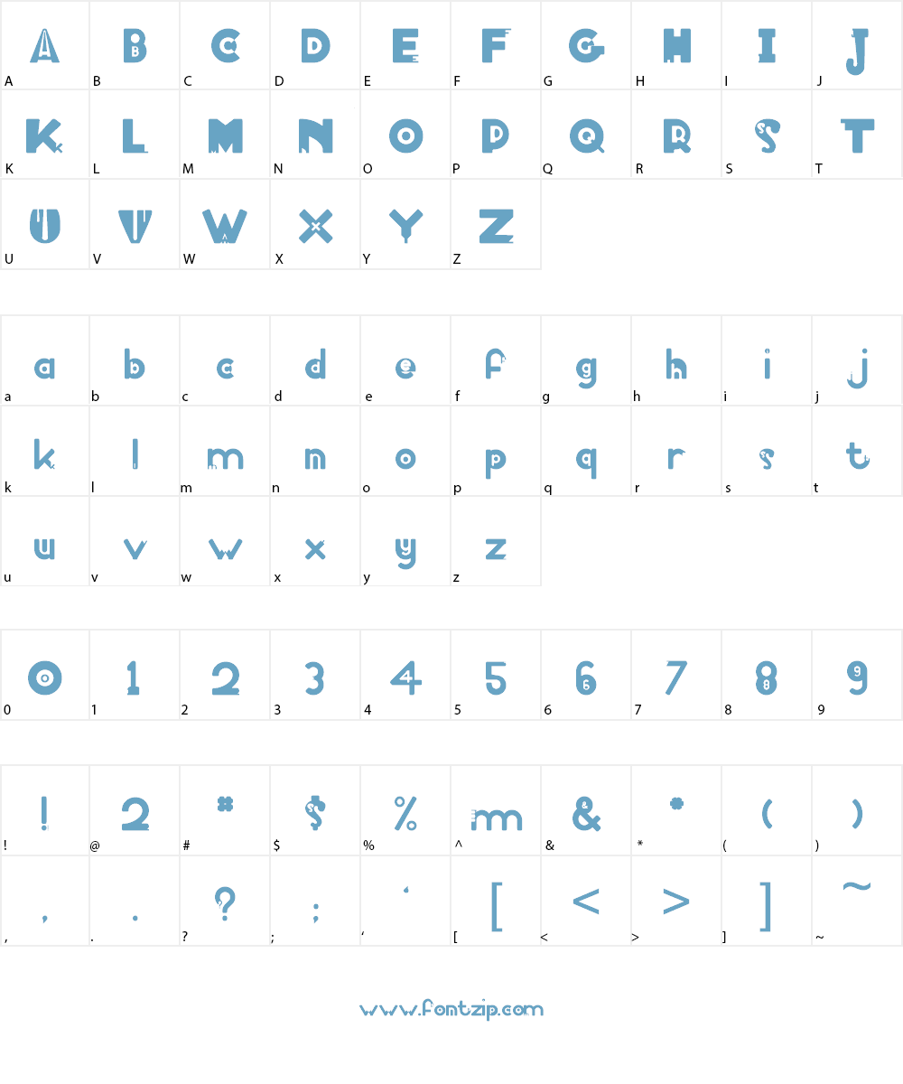 Underlapped Font Character