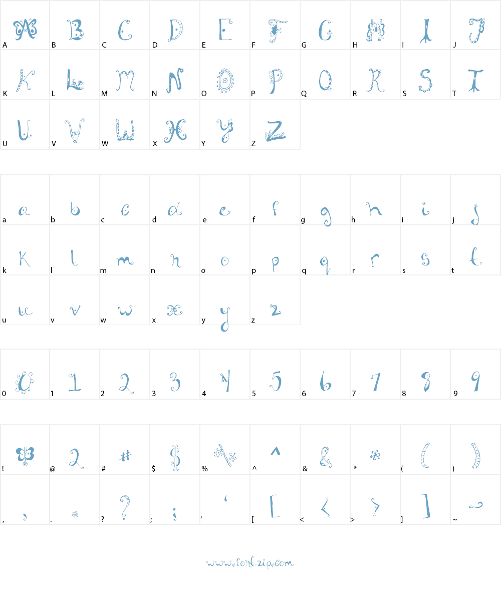 Fannys Treehouse Font Character