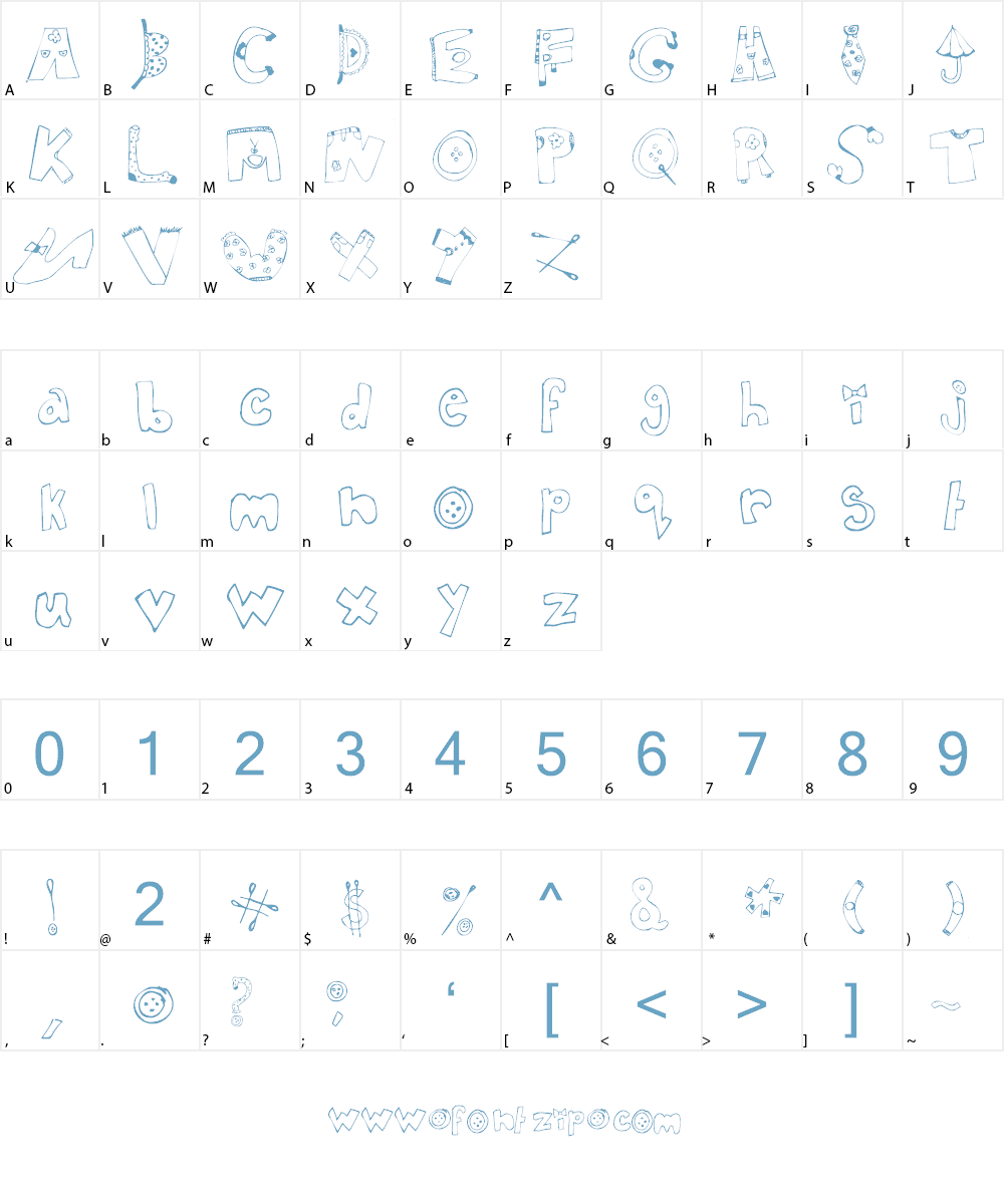 In My Closet Font Character