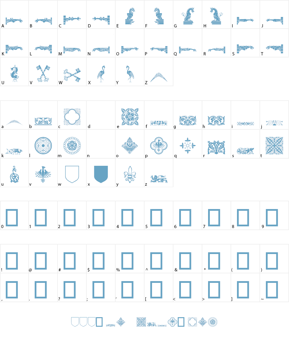 Medieval Dingbats Font Character