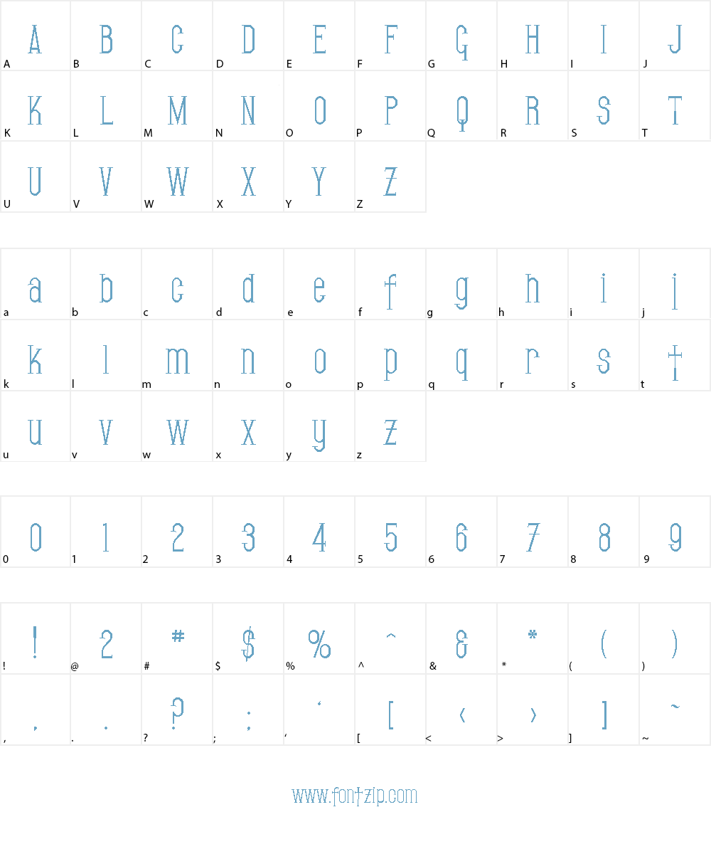 SF Gothican Font Character
