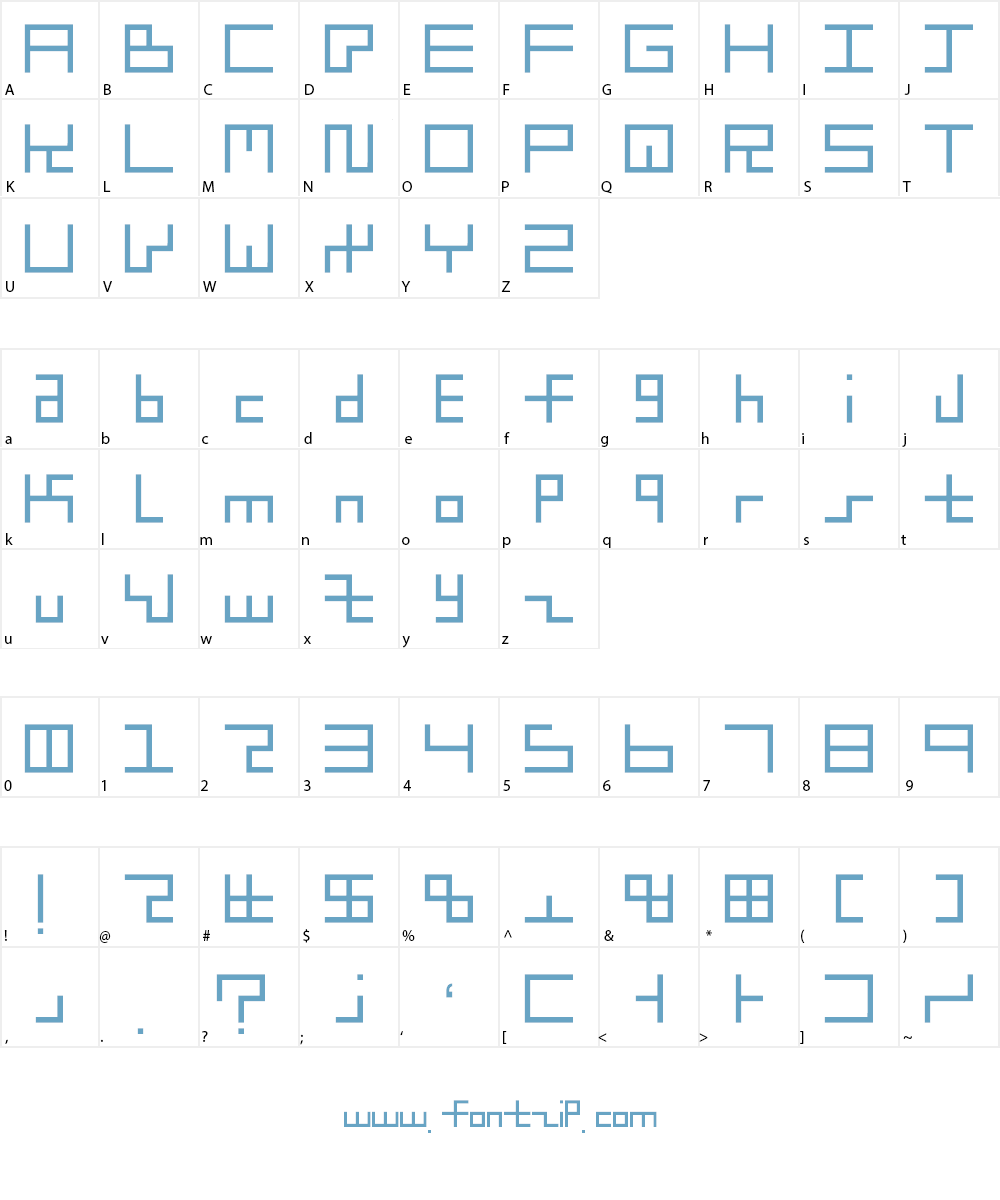 Little Boxes Font Character