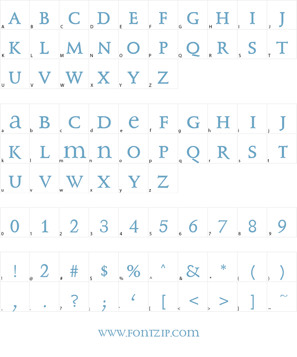 KL1 Monocase Serif Font Character