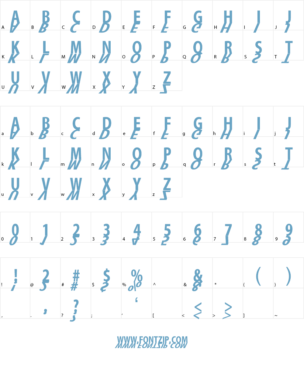 Mirror Klein Font Character