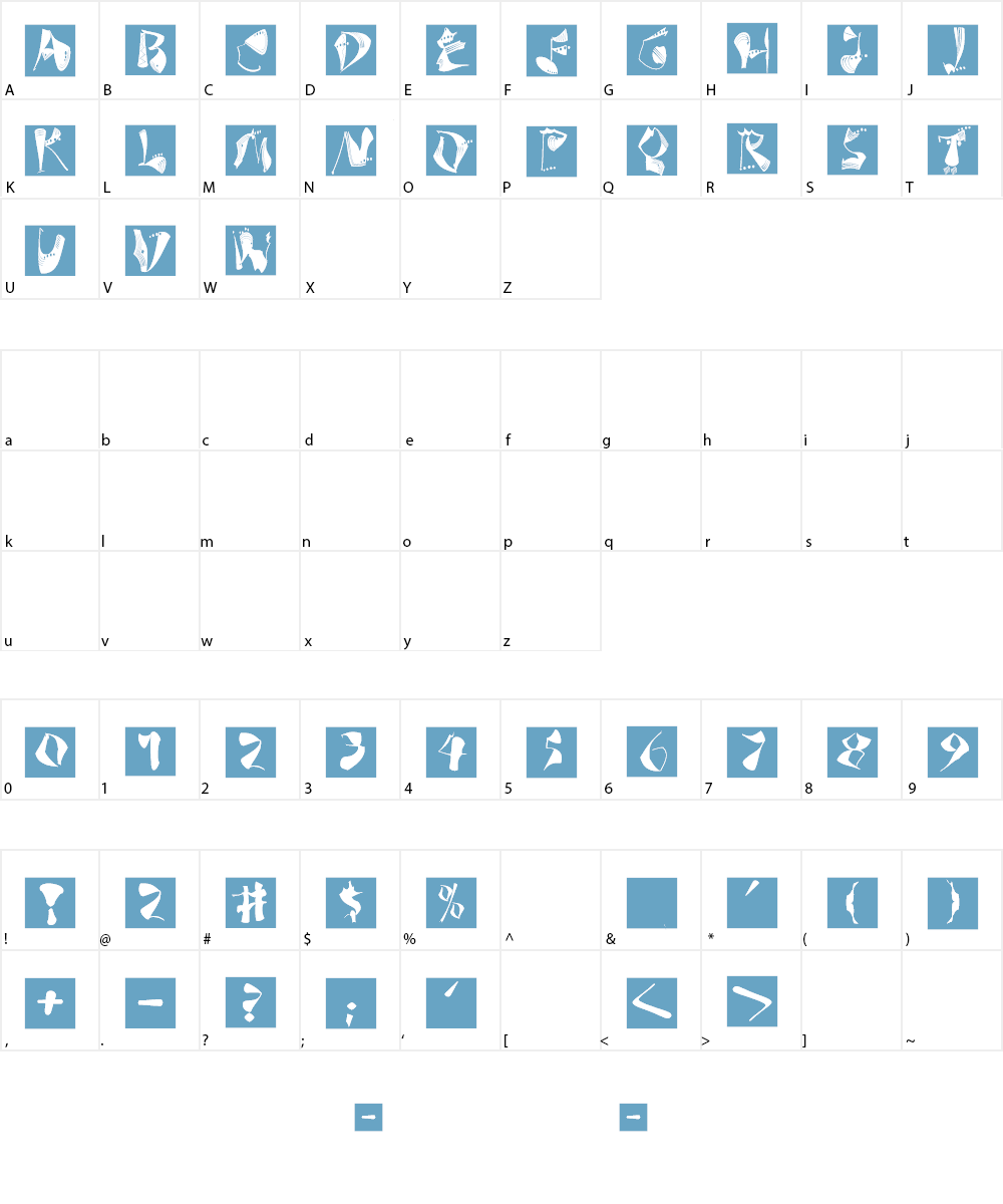 Anarcho Squares Font Character