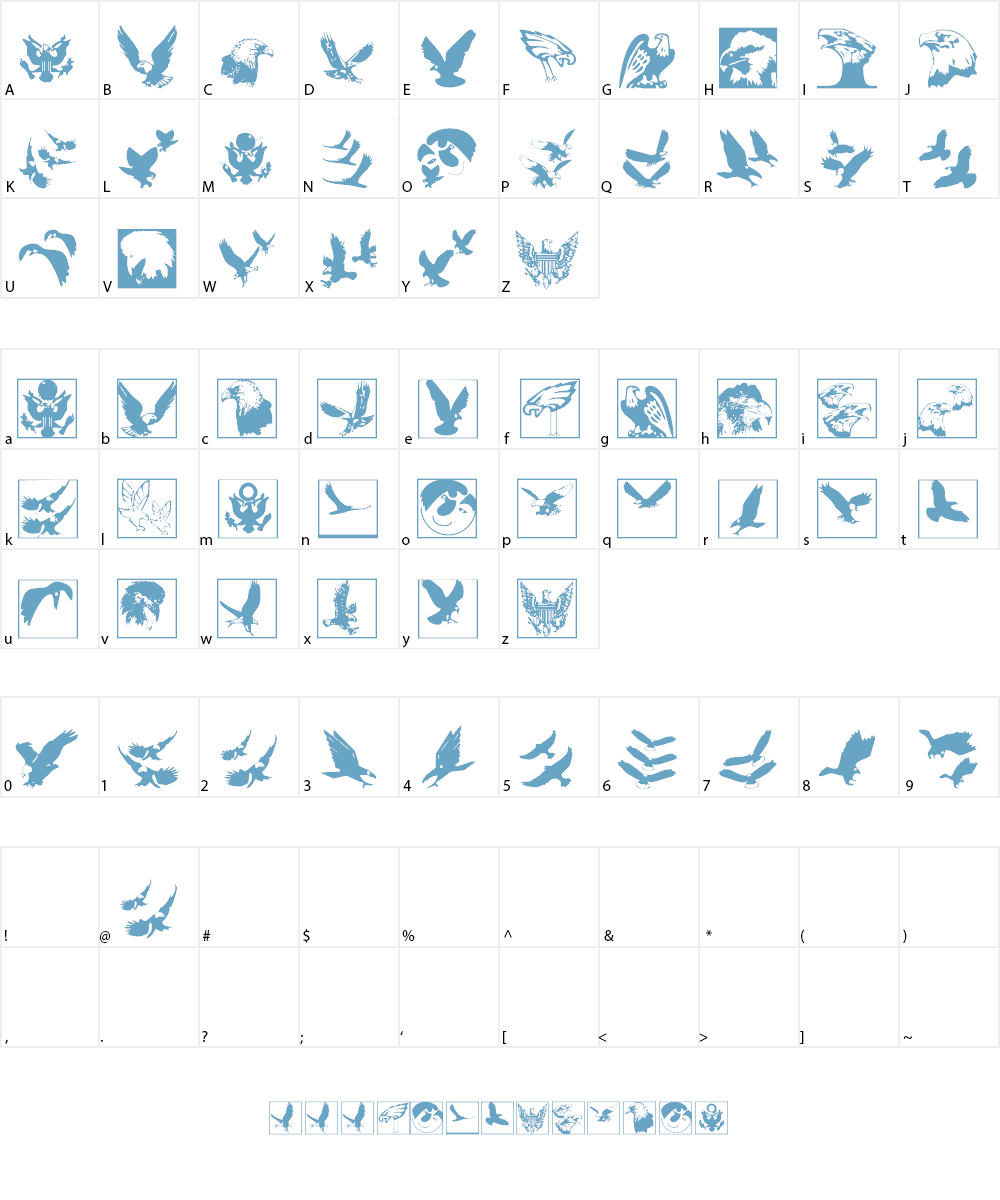 BirdsInHeaven Font Character