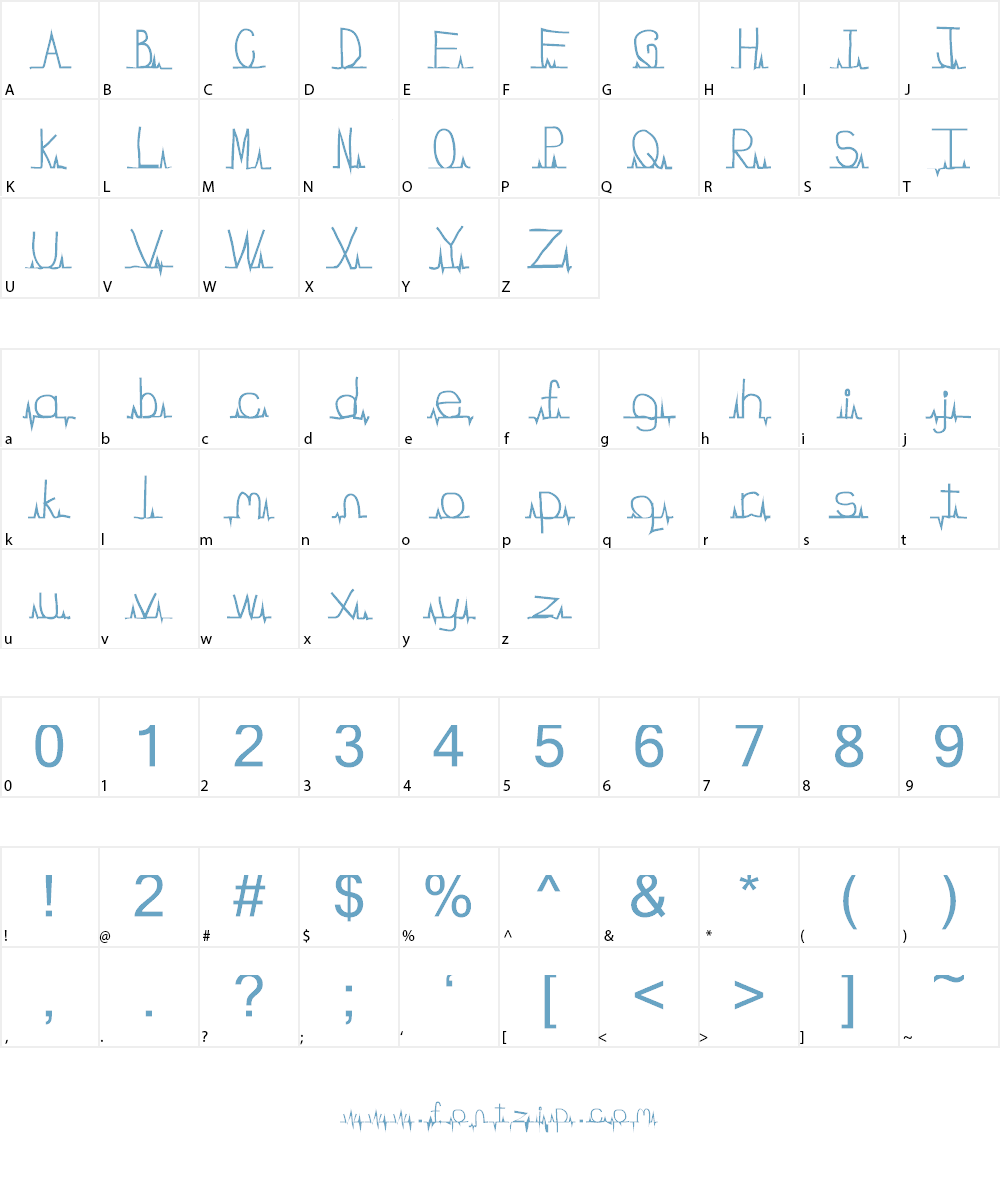 flatline Font Character