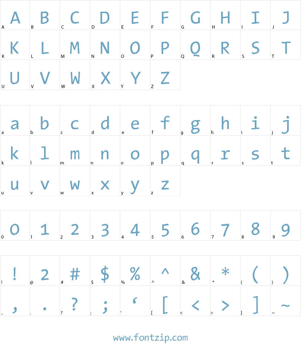 TypeWriters Substitute Font Character