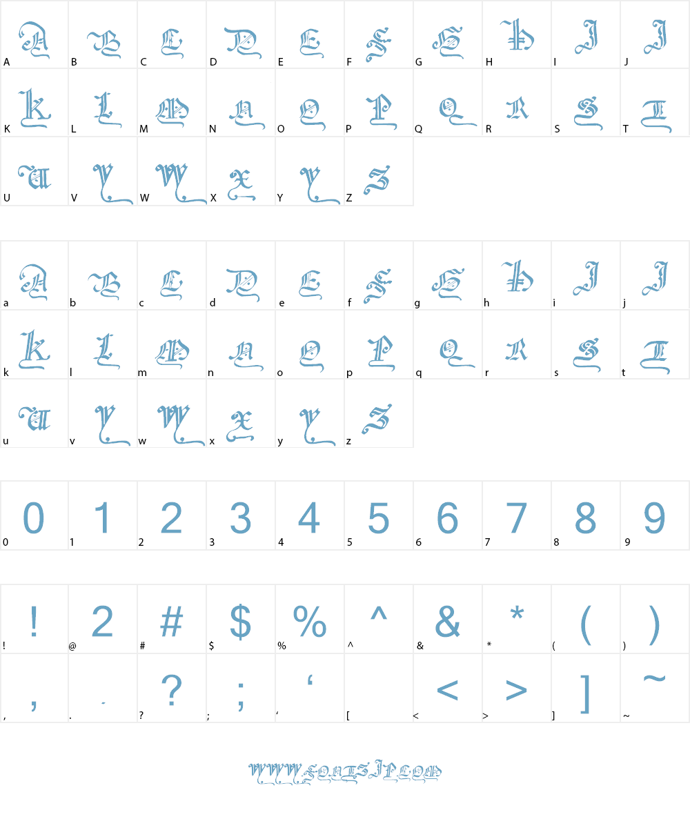 Gothic Majuscles Font Character