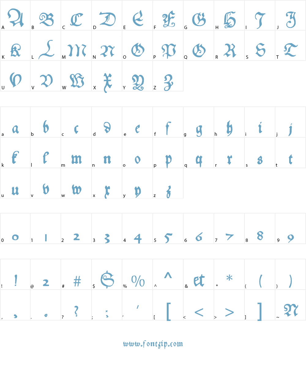 Hans Fraktur Font Character