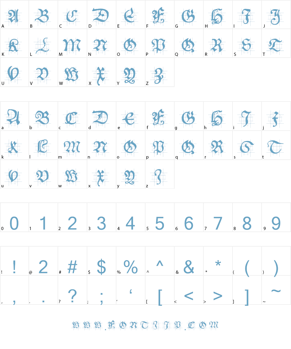 Hans Schoens Caps In Grid Font Character