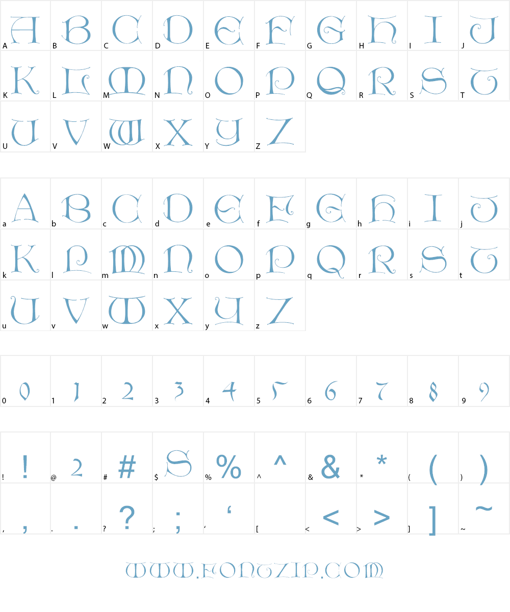 Light Unciale Font Character