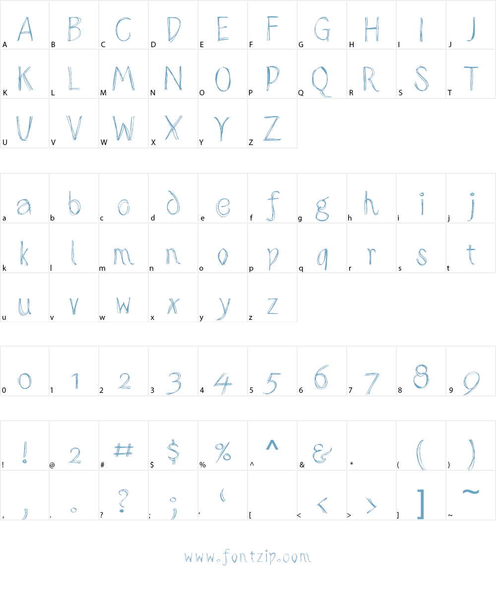 Sketched Alphabet Font Character