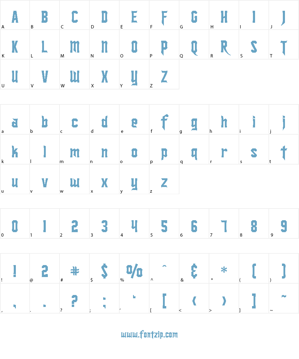 SF Ironsides Font Character