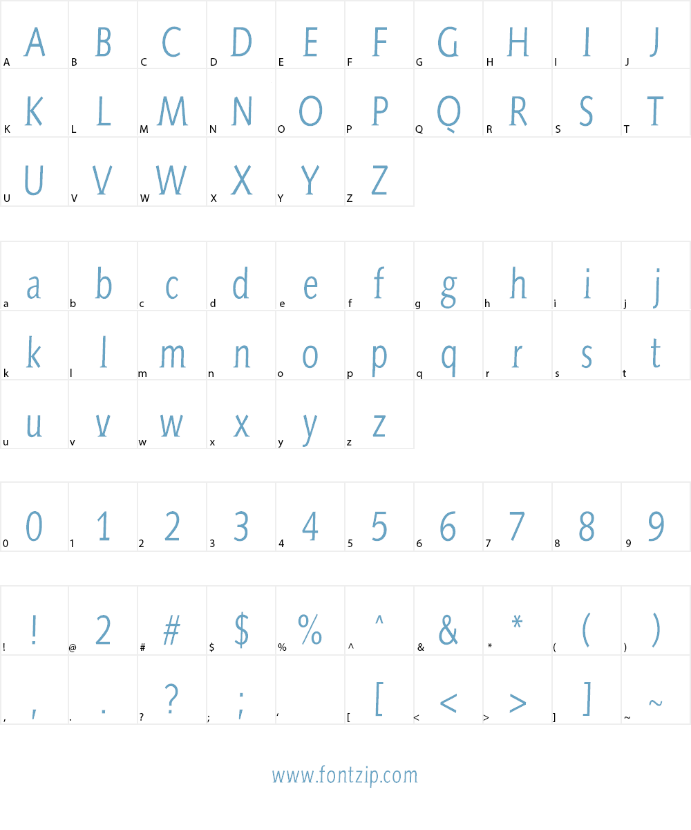 Aida Serif Font Character