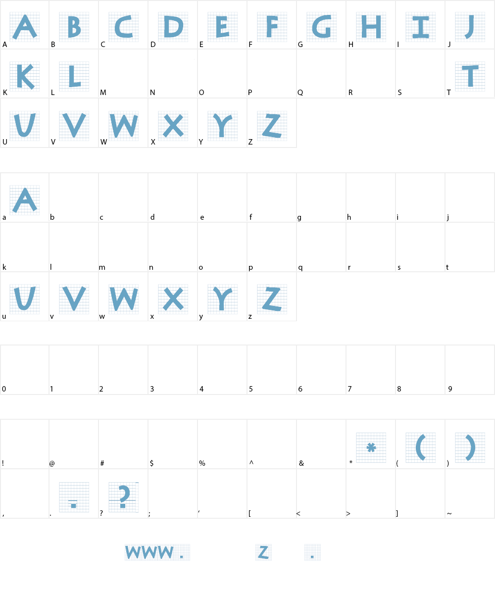 Antiqua In Grid Font Character