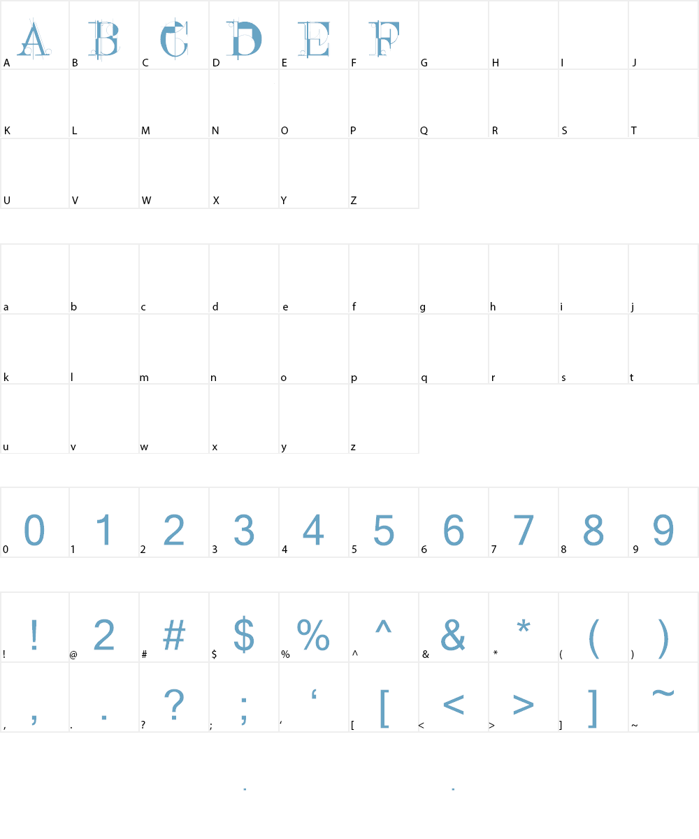 Constru Caps Font Character