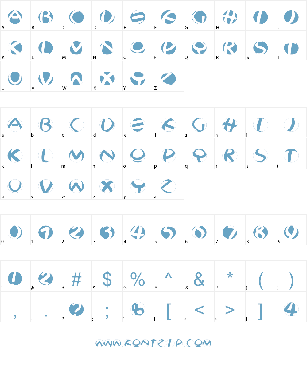 Jonas Fragments Round Font Character