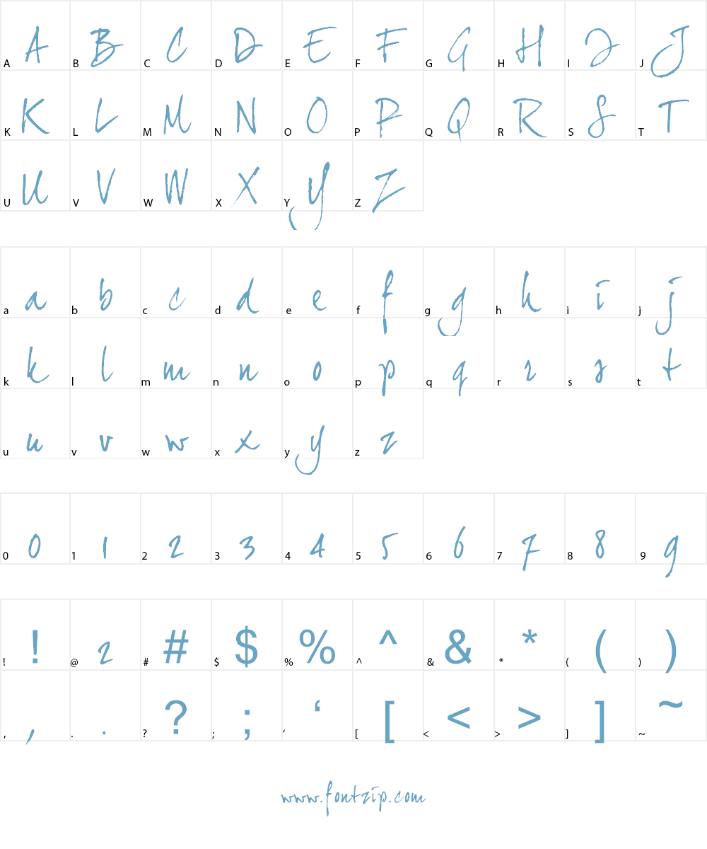 joeHand 2 Font Character