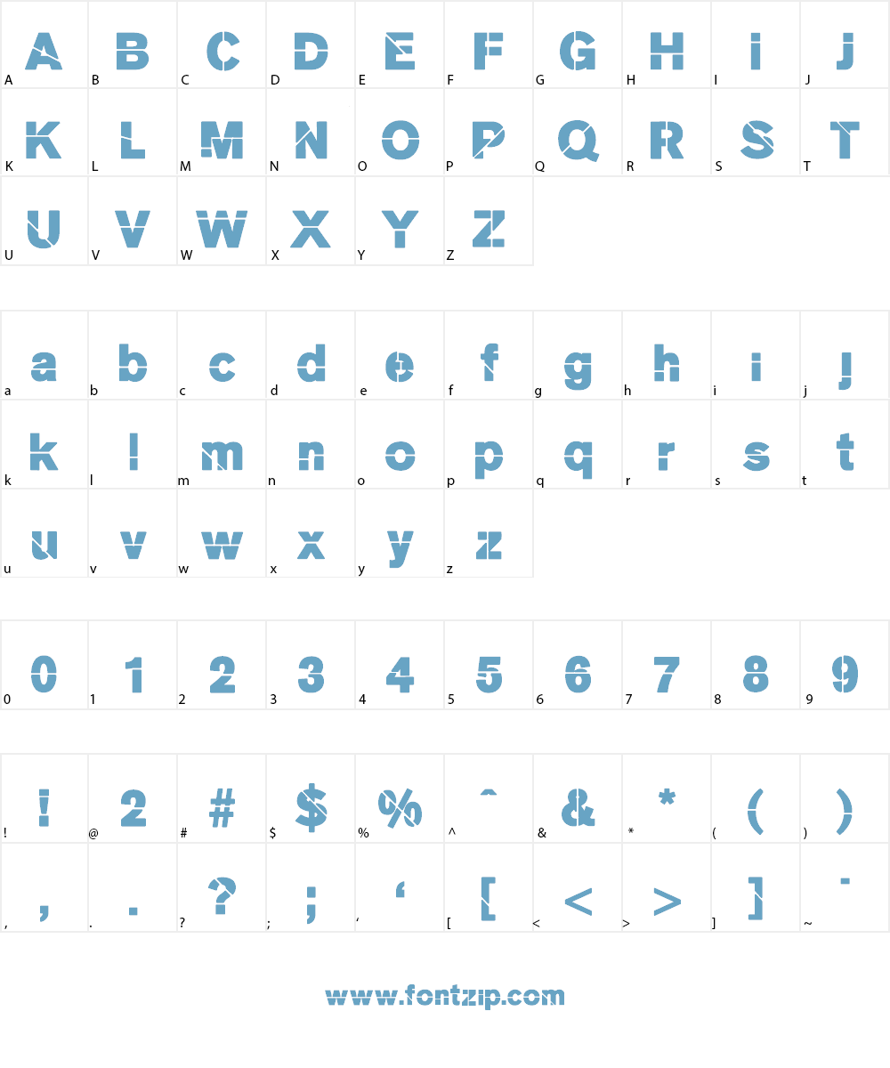 MK Stencil Sans Font Character