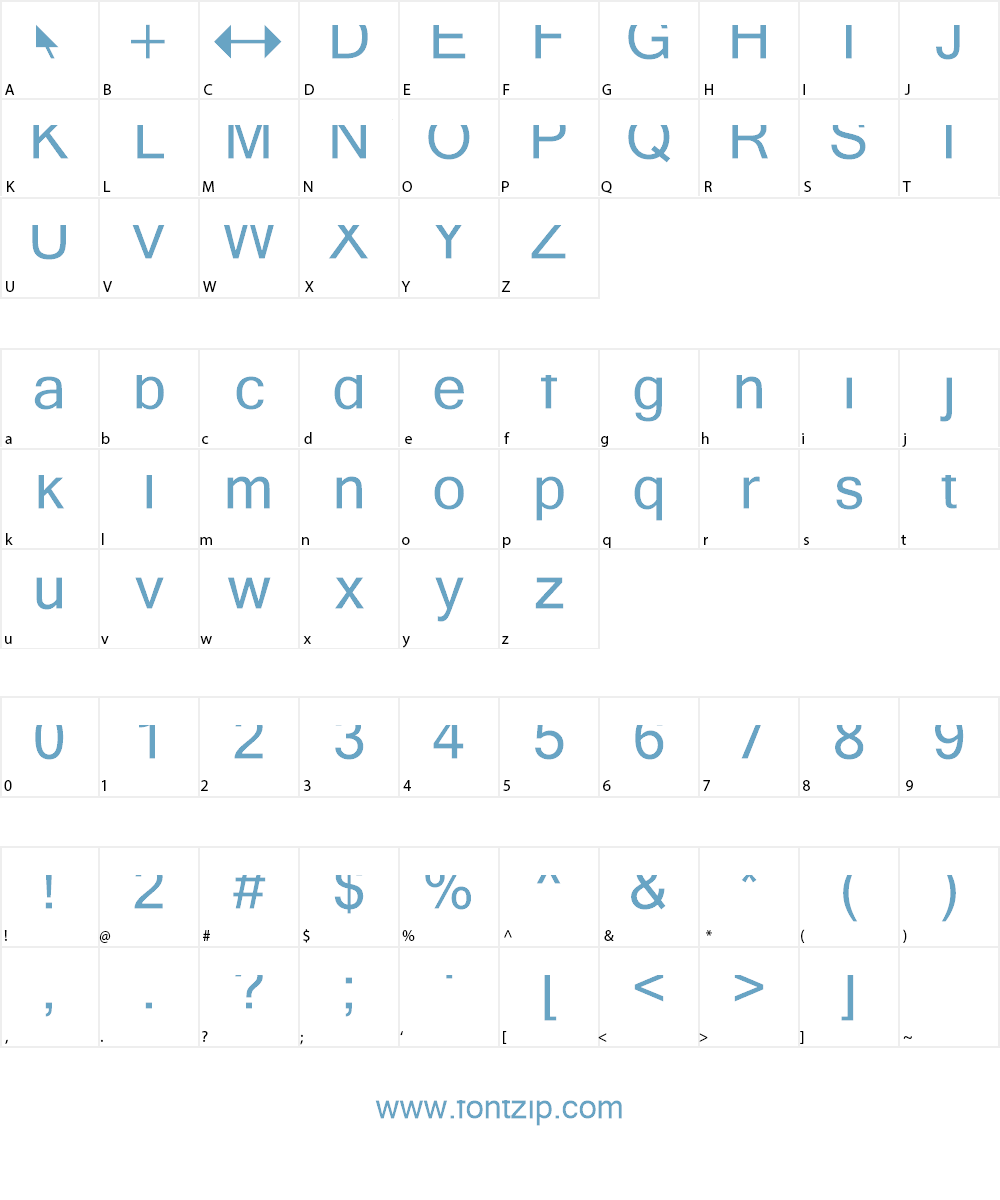Cursors Font Character