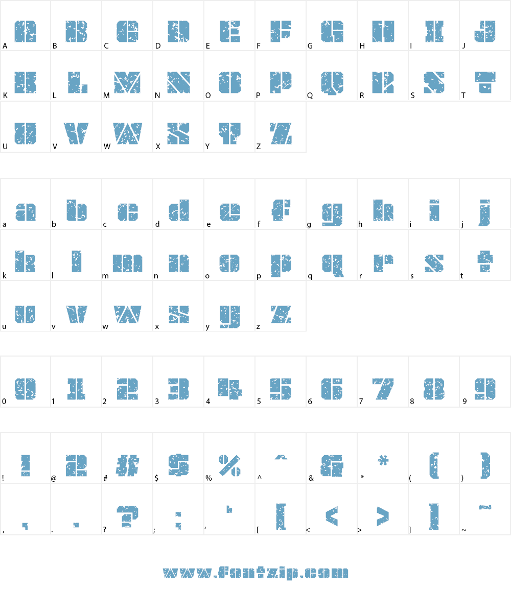 JLS OverKill Grunge Font Character