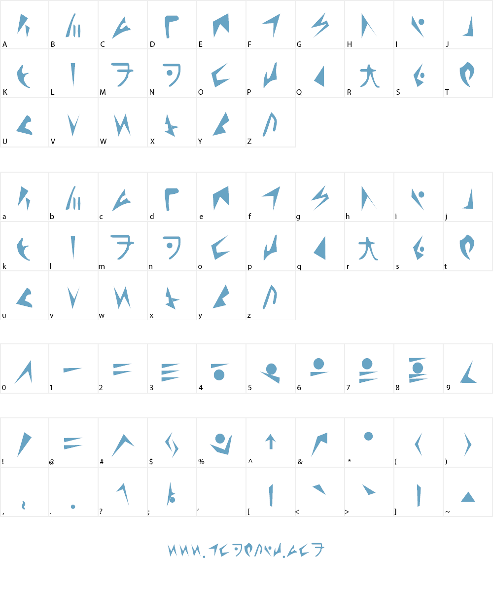 Alien Font Character